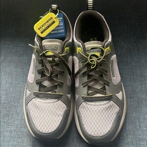 Skechers Gray and Yellow Men's Athletic Shoes